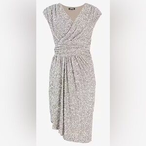 Silver Sequin Asymmetrical Dress